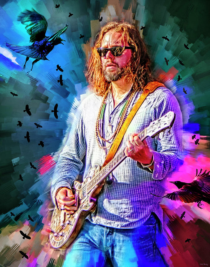 Jimmy Page Mixed Media - Rich Robinson The Black Crowes by Mal Bray
