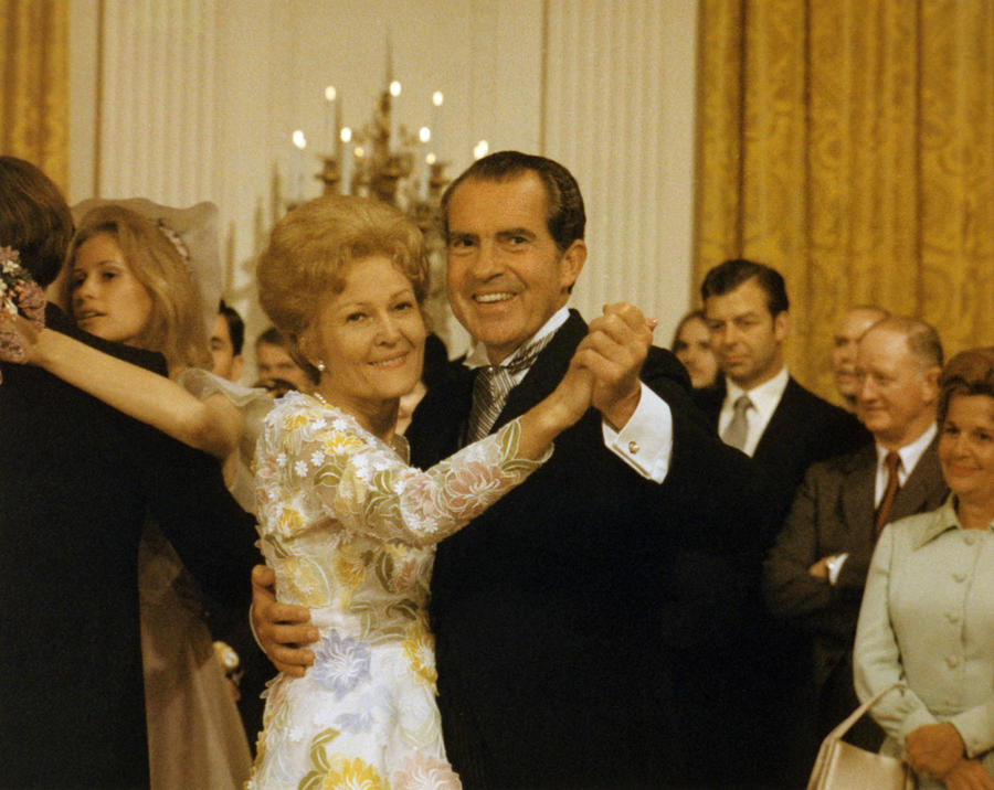 Richard and Pat Nixon Dancing At The White House - 1971 Photograph by War Is Hell Store