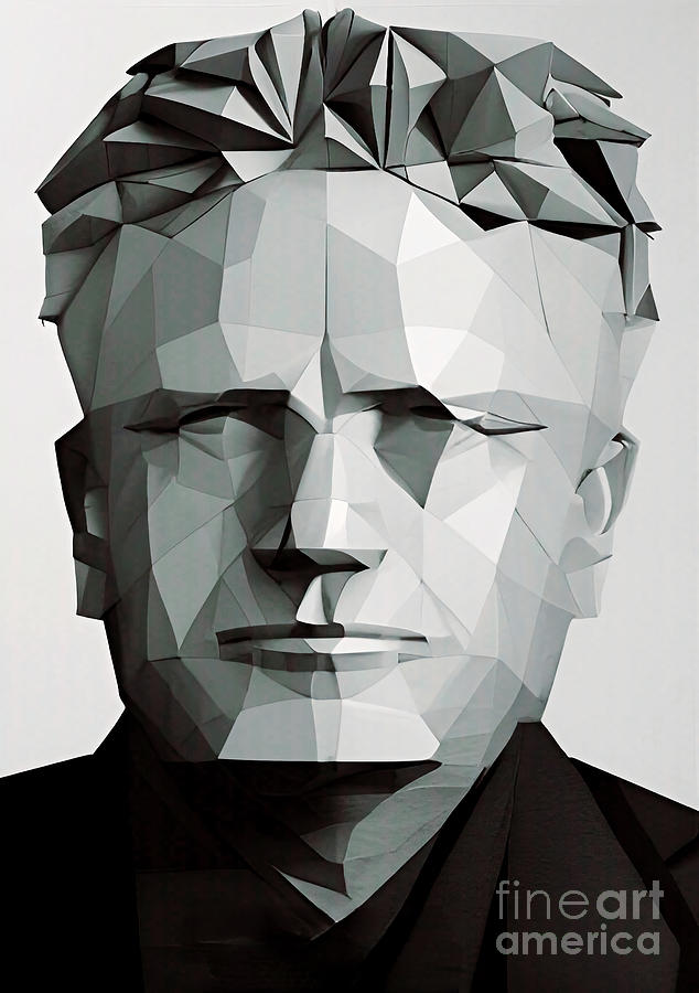 Criminal Richard Galatas geometric portrait Digital Art by Christina Fairhead