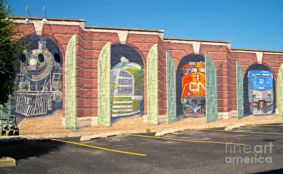 Richard Haas Train Roundhouse Mural Photograph by Frank J Casella