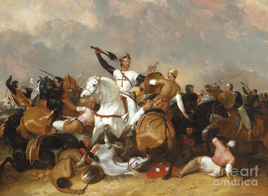 Richard I at the Battle of Ascolan Painting by Abraham Cooper