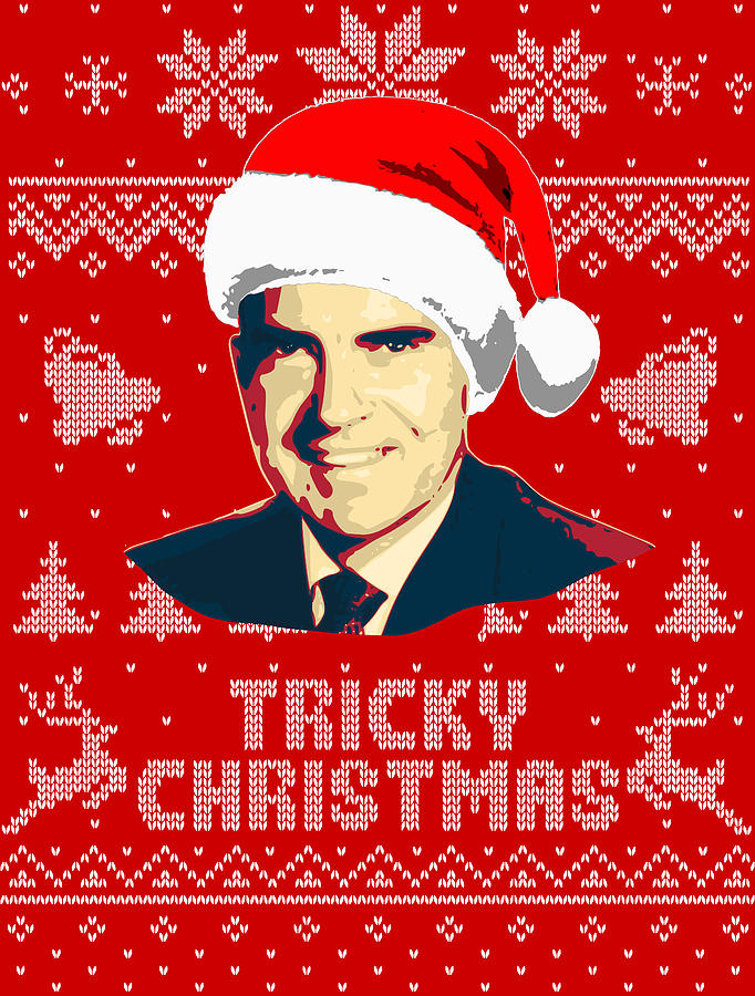 Winter Digital Art - Richard Nixon Tricky Christmas by Megan Miller