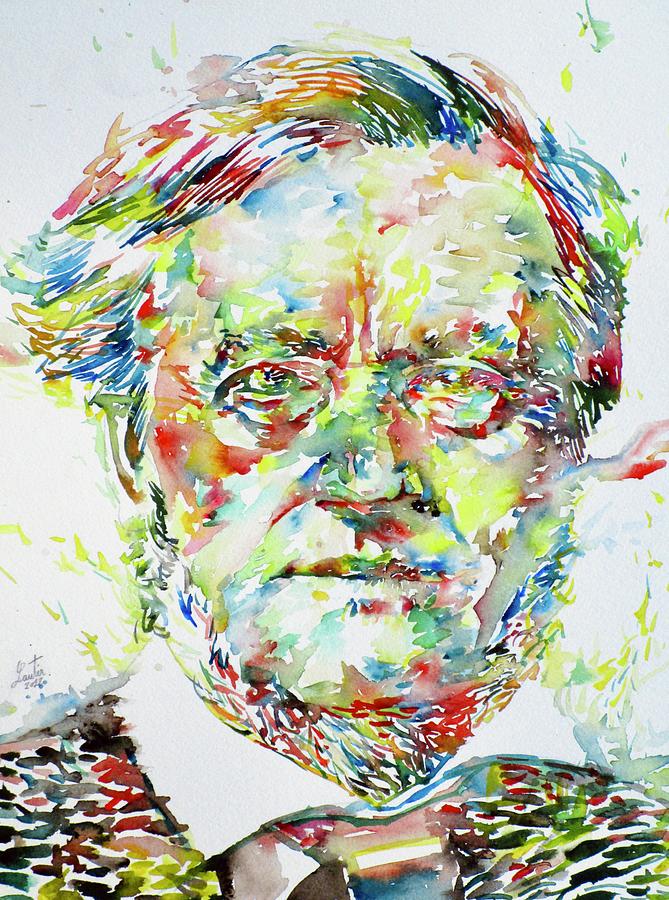 Richard Wagner Watercolor Portrait Painting by Fabrizio Cassetta