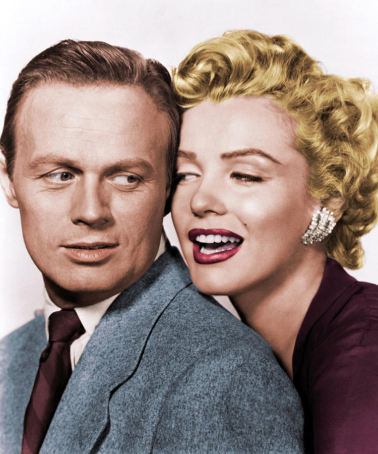 Richard Widmark Photograph - Richard Widmark and Marilyn Monroe - Dont Bother to Knock, with synopsis by Movie World Posters