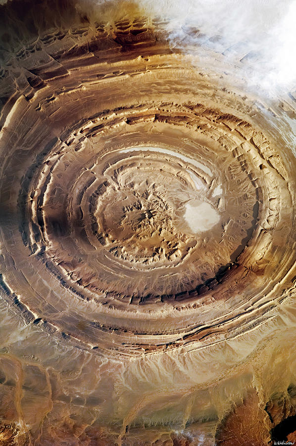 Richat Structure Enhanced Photograph by Weston Westmoreland