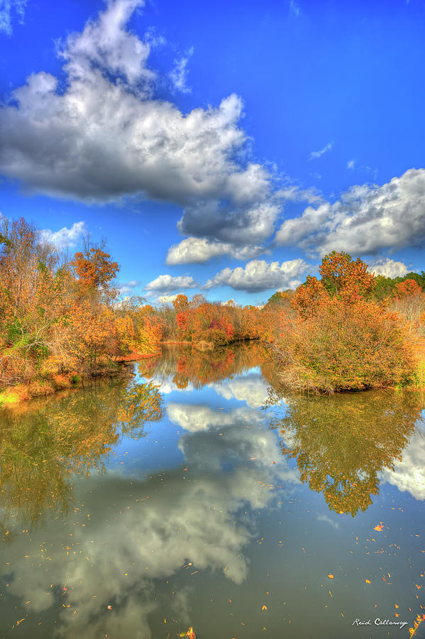 Richland Creek Fall Reflections 2 Greene County Lake Oconee Landscape Art Photograph by Reid Callaway