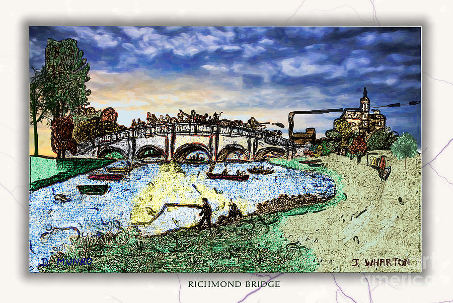 Richmond Bridge Lines Painting by Donna L Munro
