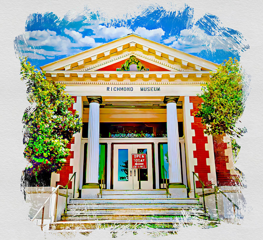 Richmond Museum of History and Culture, Richmond, California - watercolor painting Digital Art by Nicko Prints