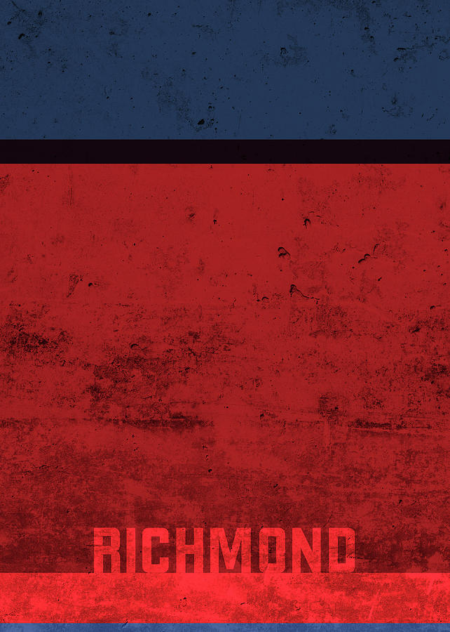 Richmond Mixed Media - Richmond Team Colors College University Distressed Retro Sports Poster Series by Design Turnpike