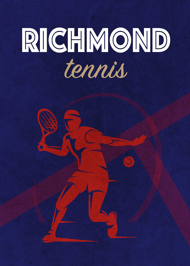Richmond Mixed Media - Richmond Tennis College Sports Vintage Poster by Design Turnpike