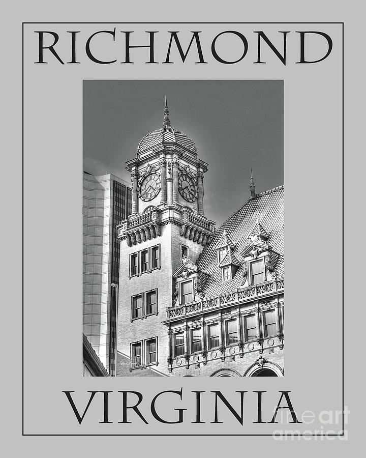 Richmond VA Virginia - Main Stree Station In Black and White Photograph by Dave Lynch