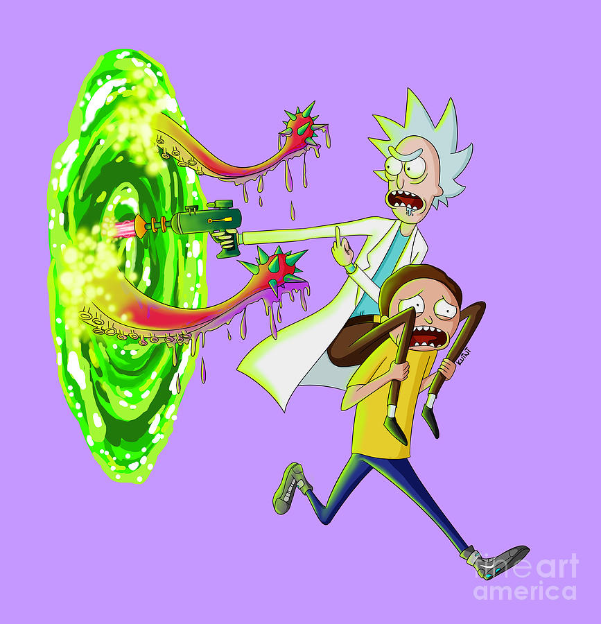 Rick And Morty Portal Monster Digital Art by Kuini Fernandez - Fine Art ...