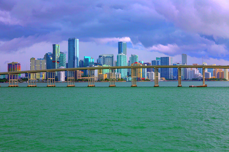 Rickenbacker Causeway Digital Art by SnapHappy Photos Rickenbacker Causeway Digital Art by SnapHappy Photos