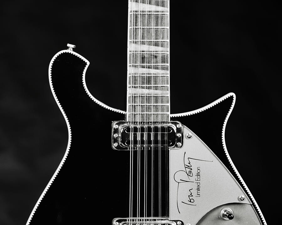 Rickenbacker Guitar in Black and White 734.2111A Photograph by M K Miller