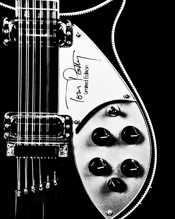Rickenbacker Guitar in Black and White 738.2111A Photograph by M K Miller