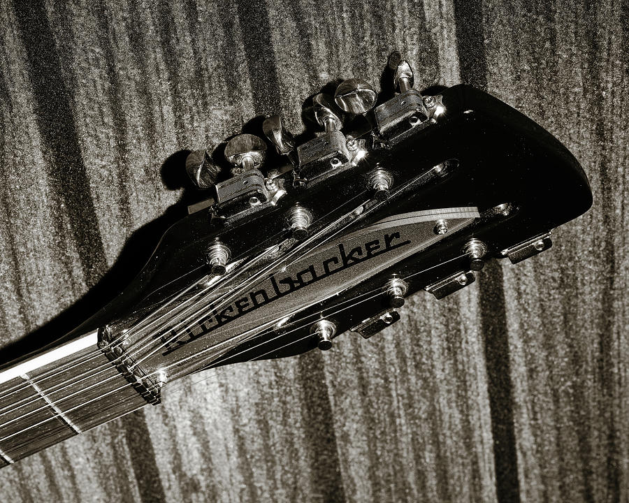 Rickenbacker Guitar in Black and White 740.2111A Photograph by M K Miller