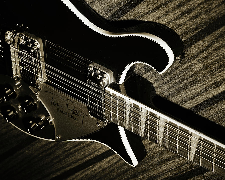 Rickenbacker Guitar in Black and White 741.2111A Photograph by M K Miller