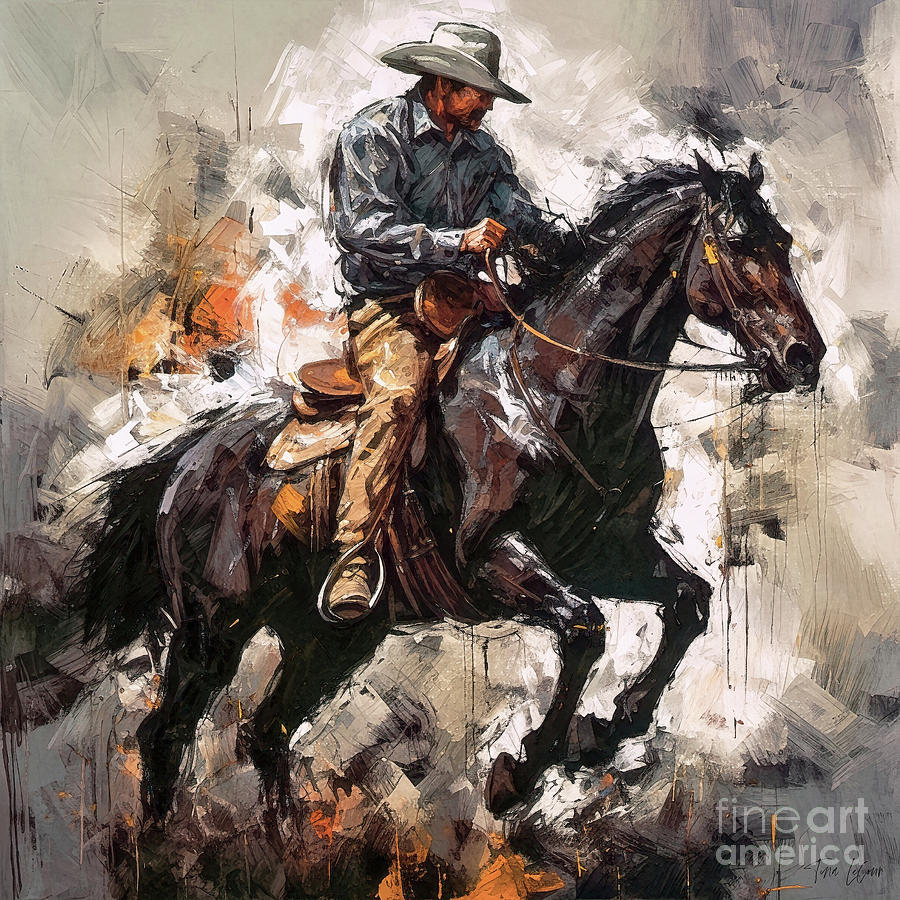 Ride Em Cowboy Painting by Tina LeCour