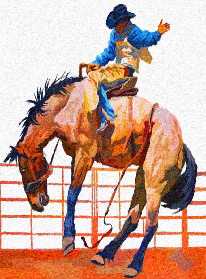 Ride Him Cowboy Digital Art by Lawrence Allen