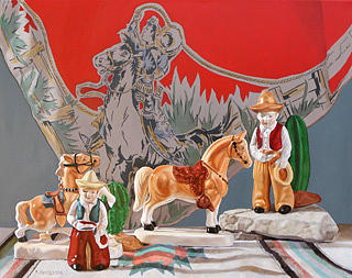 Horse Painting - Ride Em Cowboy  by K Henderson