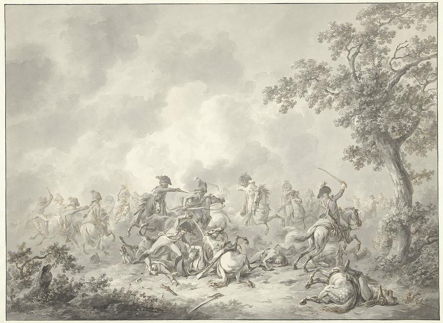 Rider fight, Dirk Langendijk, 1797 Painting by MotionAge Designs