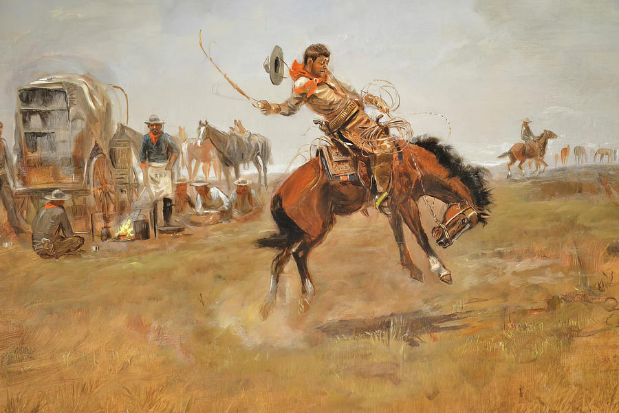 Rider of the Rough String 1890 Painting by Charles Marion Russell ...