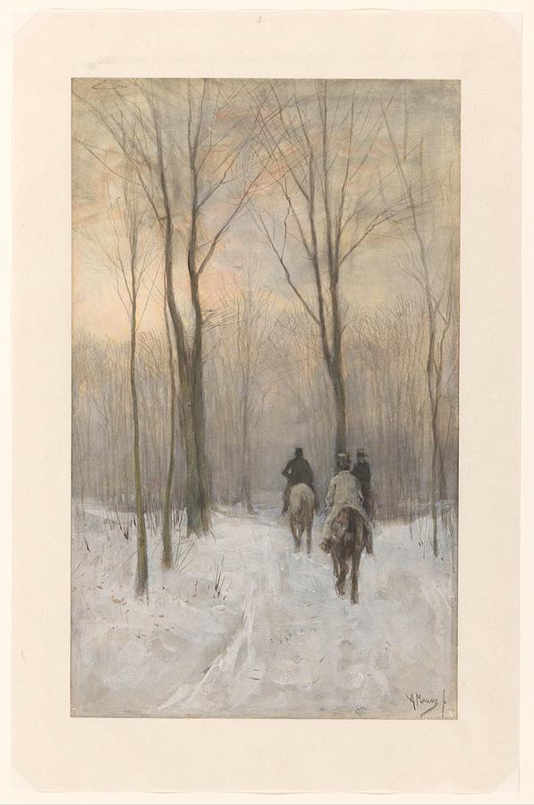 Riders in the Snow in the Haagse Bos, Anton Mauve, 1880 Painting by MotionAge Designs