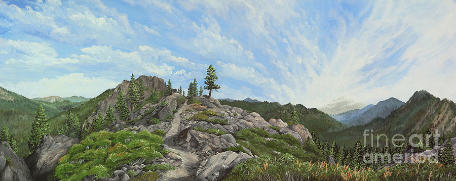 Ridge Walking on the PCT Painting by Elizabeth Mordensky