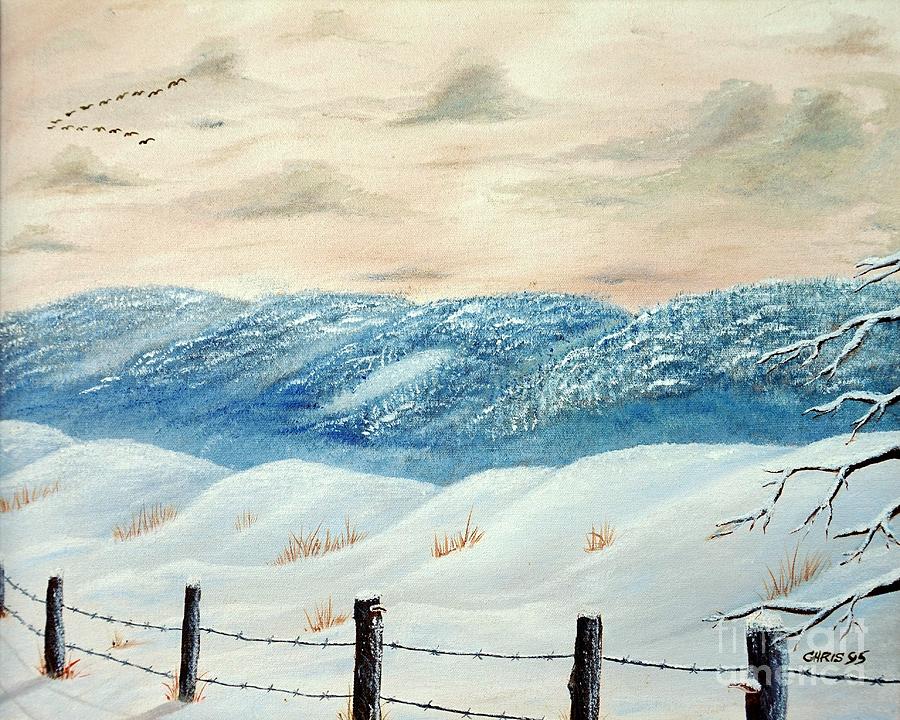 Winter Scene Painting - Ridgeview by Chris Naggy