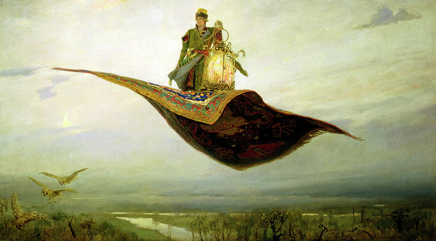 Magic Painting - Riding a Flying Carpet by Viktor Vasnetsov