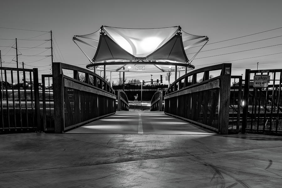 Riding Along The Greenway Bike Trail in Northwest Arkansas - Black and White  Photograph by Gregory Ballos