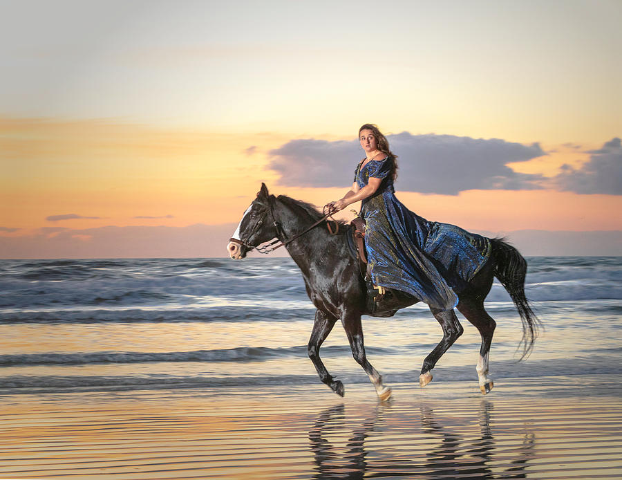 Riding at Dawn on the Beach Photograph by Fran Gallogly