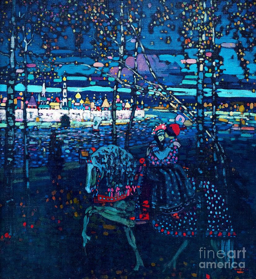 Riding couple 1907 Painting by Wassily Kandinsky