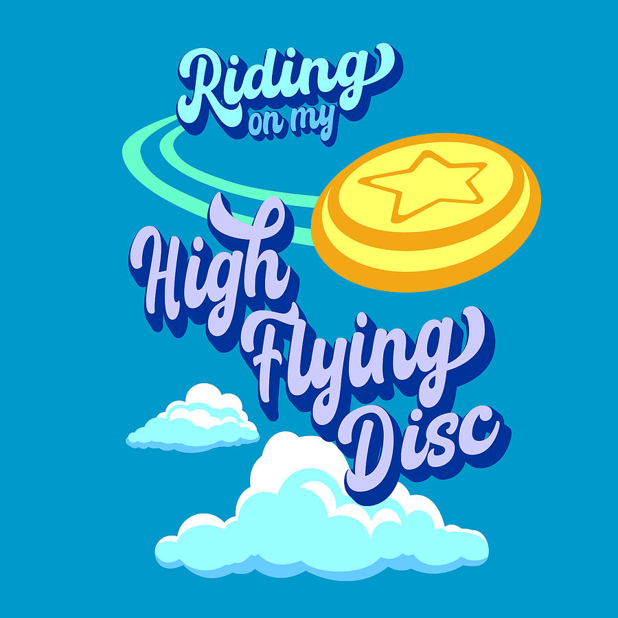 Riding on my-High Flying Disc Digital Art by Ginny Gaura