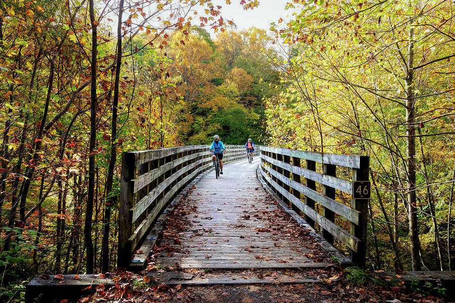 Riding the Creeper Trail in Autumn Damascus Virginia Photograph by Debra and Dave Vanderlaan