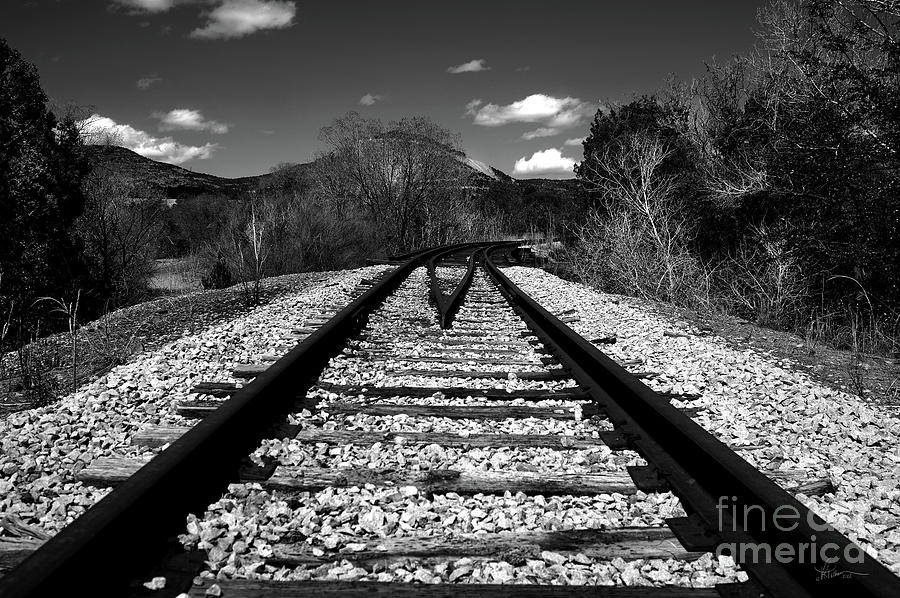 Black And White Photograph - Riding the Rails by Vicki Pelham