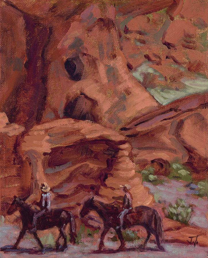 Riding Through Valley of Fire Painting by Jane Thorpe