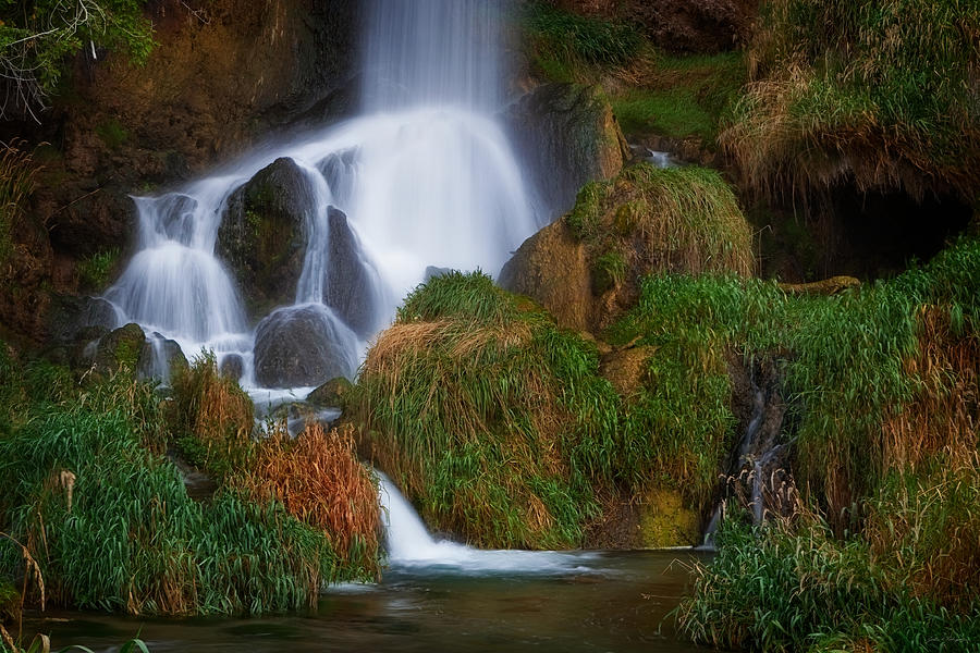 Nature Photograph - Rifle Colorado Water Fall by John A Rodriguez