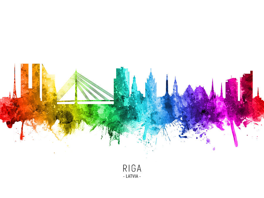 Riga Latvia Skyline #59 Digital Art by Michael Tompsett