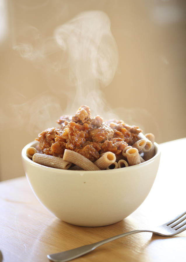 Rigatoni pasta with pork ragu Photograph by Clay McLachlan