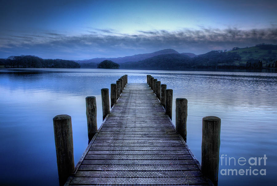 Rigg Wood Pier At Dusk, Coniston Water Photograph by Tom Holmes Photography