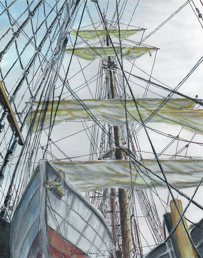 Riggings aloft Painting by Thomas Hamm
