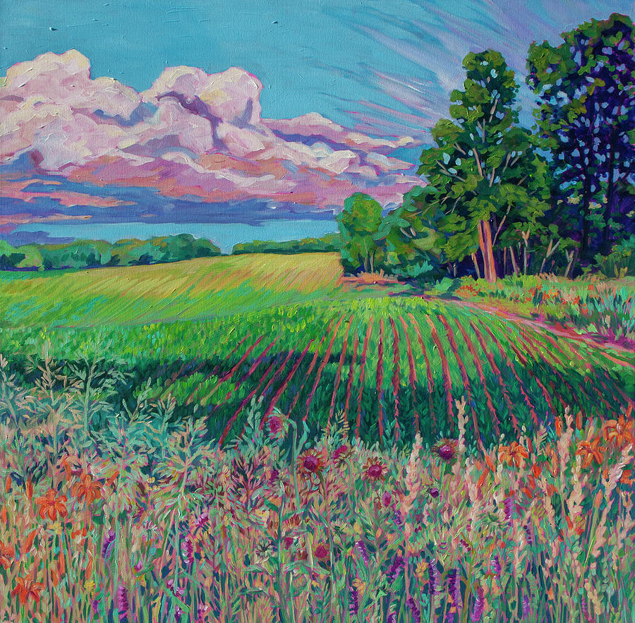 Impressionism Painting - Right Panel Heartland Panoramic  by Heather Nagy