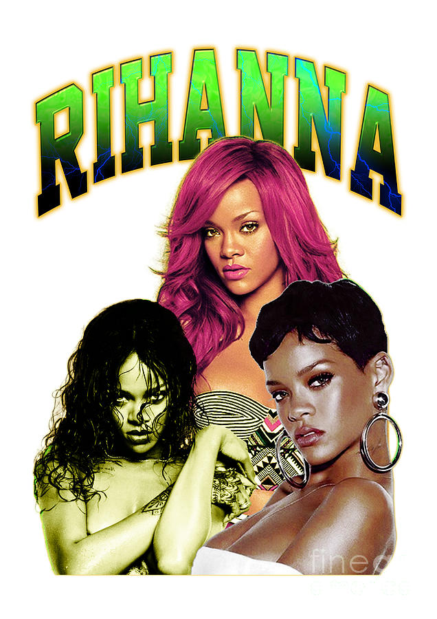 Rihanna Bootleg Vintage Retro Digital Art by Kirania Finest Rihanna Bootleg Vintage Retro Digital Art by Kirania Finest