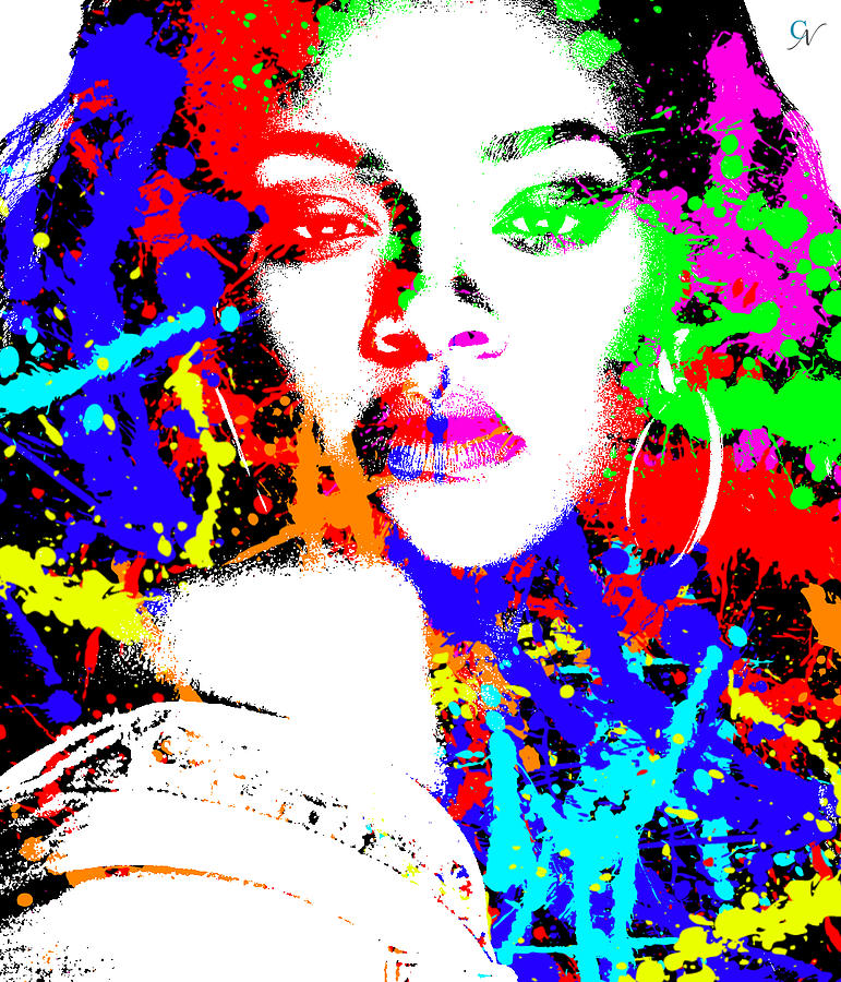 Rihanna-Paint Splatter Digital Art by Courtney Wigfall - Fine Art America