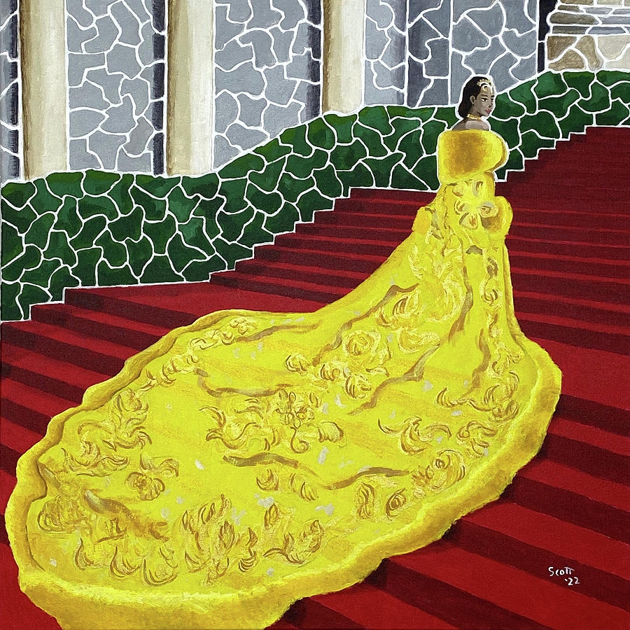 Rihanna Painting - Rihanna remporte le gala du Met by Scott Tilghman