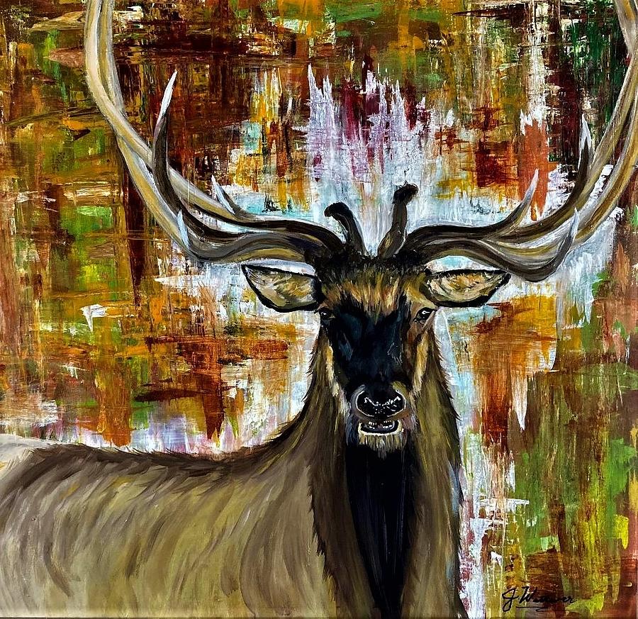 Rim Country Elk Painting by Julie Wittwer