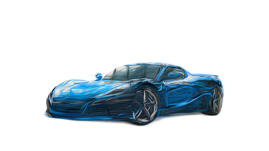 Rimac C Two Digital Art by CarsToon Concept