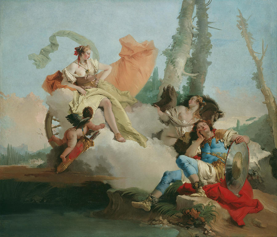 Rinaldo Enchanted by Armida. Date/Period From 1742 until 1745. Painting. Oil on canvas. Painting by Giovanni Battista Tiepolo