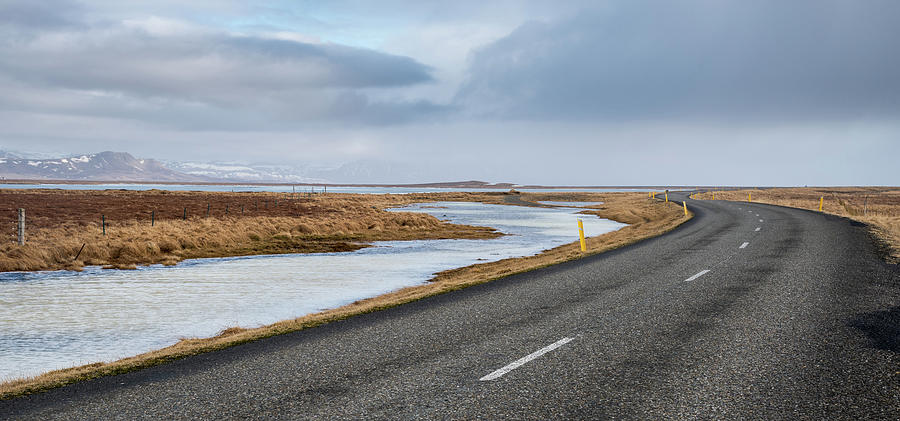 Ring road road at Snaefellsnes Peninsula in winter in Iceland Photograph by Michalakis Ppalis